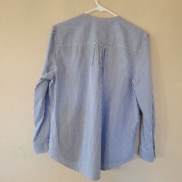 Cavan & Co Womens Shirt Size Medium Blue Stripe Long Sleeve Button Pocket Usa - Picture 5 of 5